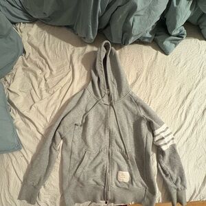 Thom Browne grey 4 bar hoodie